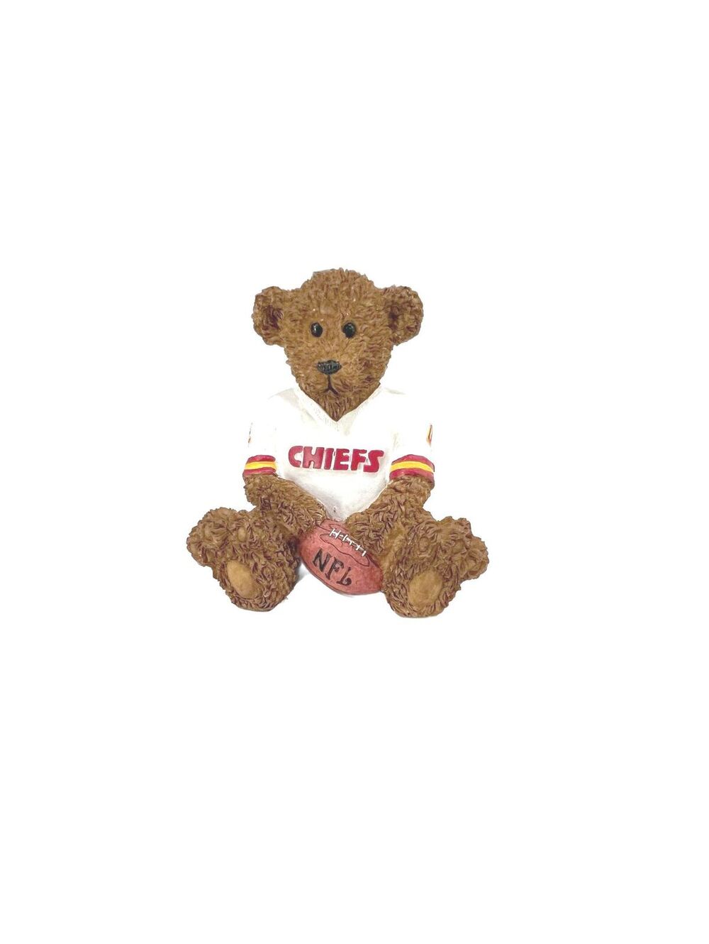 Vintage Elby Powerplay Teddies NFL Bear Figurine with Box - Kansas City Chiefs